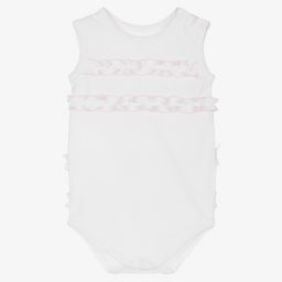 Pureté Du... Bébé-White Cotton Ruffle Bodysuit | Childrensalon Outlet