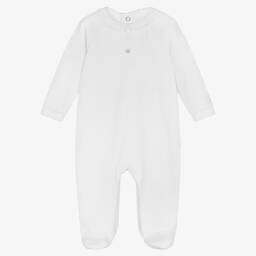 بيوريتي دو بيبي-أفرول بيبي غرو قطن قطيفة لون أبيض للأطفال | Childrensalon Outlet