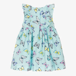 ريتشيل رايلي -فستان قطن لون أزرق فاتح للمولودات | Childrensalon Outlet