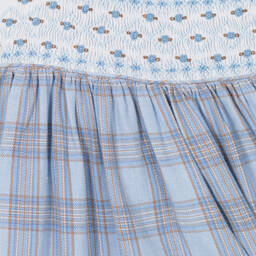 Rachel Riley-Baby Girls Blue Hand-Smocked Cotton Dress | Childrensalon Outlet