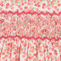 Rachel Riley-Baby Girls Pink Floral Hand-Smocked Dress  | Childrensalon Outlet