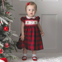 Rachel Riley-Красное платье в клетку для малышек | Childrensalon Outlet