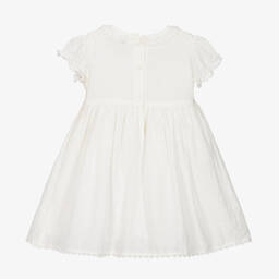 Rachel Riley-Baby Girls White Smocked Cotton Dress | Childrensalon Outlet
