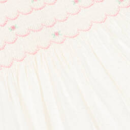 Rachel Riley-Baby Girls White Smocked Cotton Dress | Childrensalon Outlet