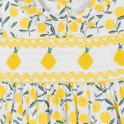 Rachel Riley-Baby Girls Yellow Lemon Smocked Dress | Childrensalon Outlet