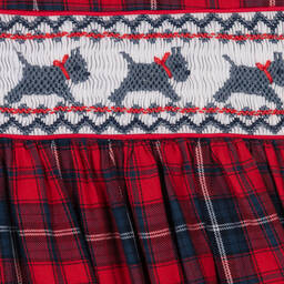 Rachel Riley-Baby Red Tartan Smocked Dress | Childrensalon Outlet