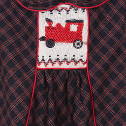 Rachel Riley-Boys Blue & Red Smocked Cotton Shortie | Childrensalon Outlet