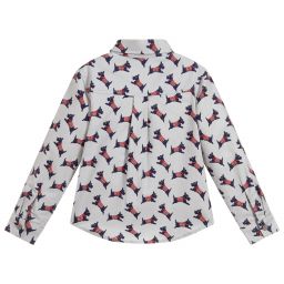 Rachel Riley-Boys Grey Cotton Shirt | Childrensalon Outlet