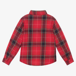 Rachel Riley-Boys Red Tartan Cotton Shirt | Childrensalon Outlet