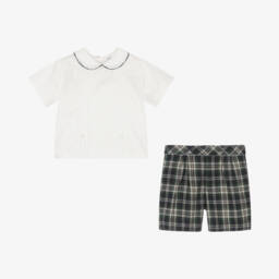 Rachel Riley-Boys Tartan Shorts Set | Childrensalon Outlet