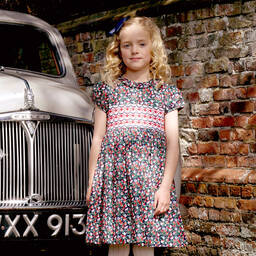 Rachel Riley-Girls Blue Hand-Smocked Cotton Dress | Childrensalon Outlet