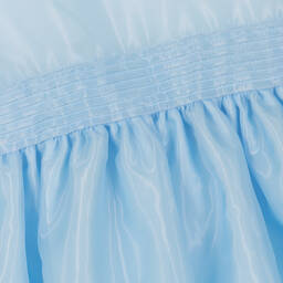 Rachel Riley-Girls Blue Organza Pintuck Dress | Childrensalon Outlet