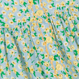 Rachel Riley-Girls Blue & Yellow Floral Cotton Dress | Childrensalon Outlet
