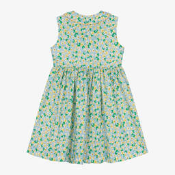 Rachel Riley-Girls Blue & Yellow Floral Cotton Dress | Childrensalon Outlet