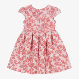 Rachel Riley-Girls Floral Pink Brocade Gown | Childrensalon Outlet