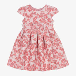 Rachel Riley-Girls Floral Pink Brocade Gown | Childrensalon Outlet