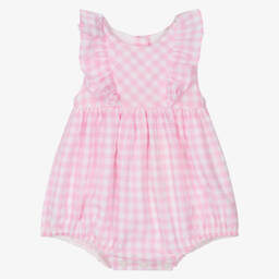 Rachel Riley-Girls Gingham Ruffle Pink Shortie | Childrensalon Outlet