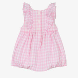 Rachel Riley-Girls Gingham Ruffle Pink Shortie | Childrensalon Outlet