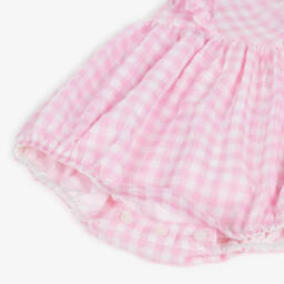 Rachel Riley-Girls Gingham Ruffle Pink Shortie | Childrensalon Outlet