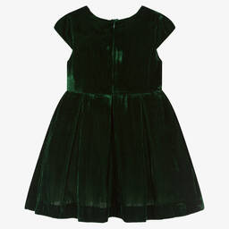 Rachel Riley-Girls Green Velvet Tartan Bow Dress | Childrensalon Outlet
