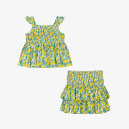 Rachel Riley-Лимонный комплект из хлопковой юбки для девочек | Childrensalon Outlet