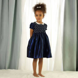 Rachel Riley-Платье из атласа с вышивкой для девочек | Childrensalon Outlet