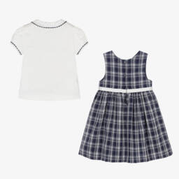 Rachel Riley-Girls Navy Check Dress Ensemble | Childrensalon Outlet