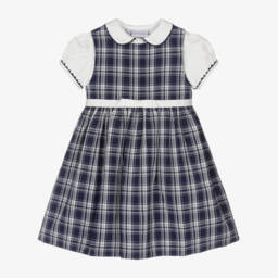 Rachel Riley-Girls Navy Check Dress Ensemble | Childrensalon Outlet