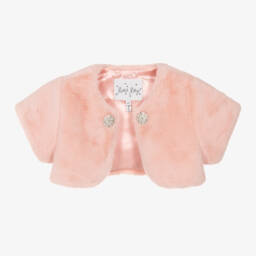 Rachel Riley-Girls Pale Pink Fur Bolero | Childrensalon Outlet