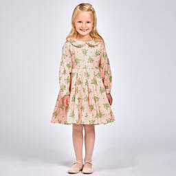 Rachel Riley-Girls Pink Cotton Dress | Childrensalon Outlet