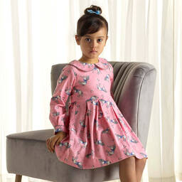 Rachel Riley-Girls Pink Flannel Dress | Childrensalon Outlet