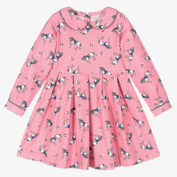 Rachel Riley-Girls Pink Flannel Dress | Childrensalon Outlet