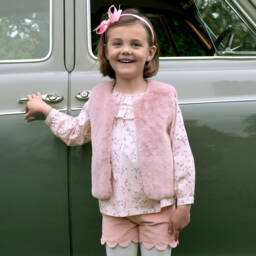 Rachel Riley-Girls Pink Floral Cotton Set | Childrensalon Outlet