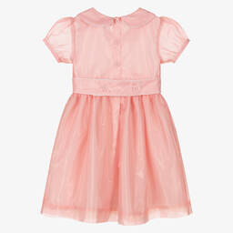 Rachel Riley-Girls Pink Organza Pintuck Dress | Childrensalon Outlet