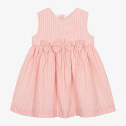 Rachel Riley-Girls Pink & White Striped Dress | Childrensalon Outlet