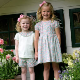 Rachel Riley-Цветочное наслаждение пурпурного и синего для девочек | Childrensalon Outlet