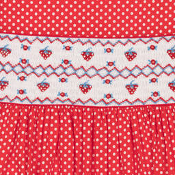Rachel Riley-Girls Red Smocked Polka Dot Dress | Childrensalon Outlet