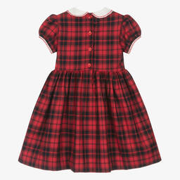 Rachel Riley-Красное хлопковое платье со сборками в клетку | Childrensalon Outlet