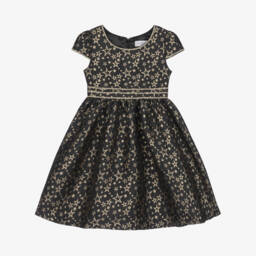 Rachel Riley-Girls Starry Black and Gold Dress | Childrensalon Outlet