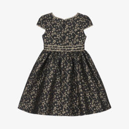 Rachel Riley-Girls Starry Black and Gold Dress | Childrensalon Outlet