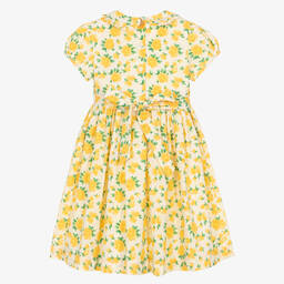 Rachel Riley-Girls Yellow Floral Cotton Dress | Childrensalon Outlet