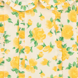 Rachel Riley-Girls Yellow Floral Cotton Dress | Childrensalon Outlet