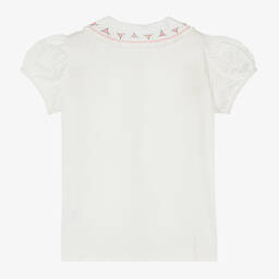 Rachel Riley-Girtls White Cotton Embroidered Blouse  | Childrensalon Outlet