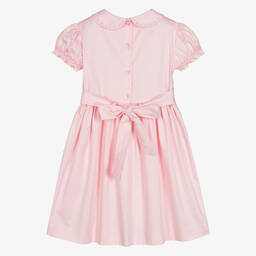 Rachel Riley-Розовое хлопковое платье со складками | Childrensalon Outlet