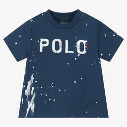 Ralph Lauren-Синяя футболка с брызгами краски | Childrensalon Outlet