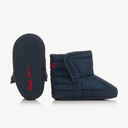 رالف لورين-بوت كانفاس مبطن لون كحلي لمرحلة قبل المشي | Childrensalon Outlet