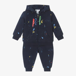 Ralph Lauren-Baby Boys Blue Paint Cotton Tracksuit | Childrensalon Outlet