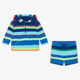 Ralph Lauren-Baby Boys Blue Stripe Shorts Set | Childrensalon Outlet