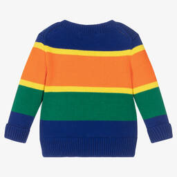 Ralph Lauren-Baby Boys Blue Striped Logo Sweater | Childrensalon Outlet