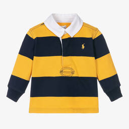 Ralph Lauren-Сине-желтый топ поло из хлопка | Childrensalon Outlet